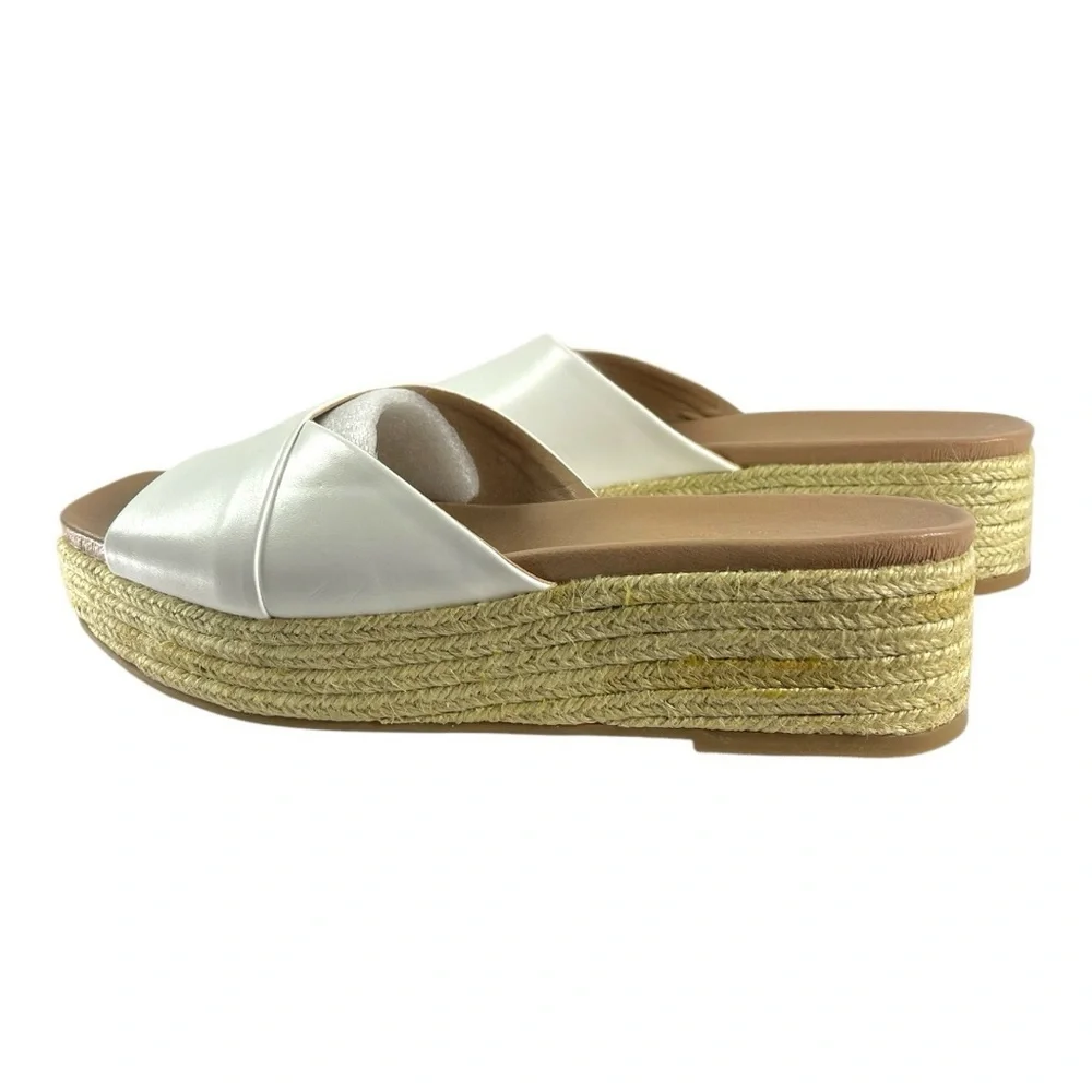 Chinese Laundry White Espadrille Sandals - Size 10